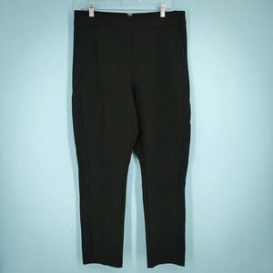 Good American 4 Size XL Black Ribbed Knit Side Details Back Zip Slim Pants